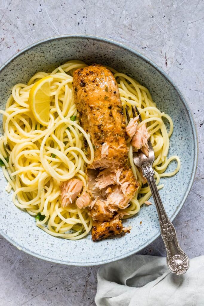 Lemon Butter Salmon Pasta by Recipes From a Pantry