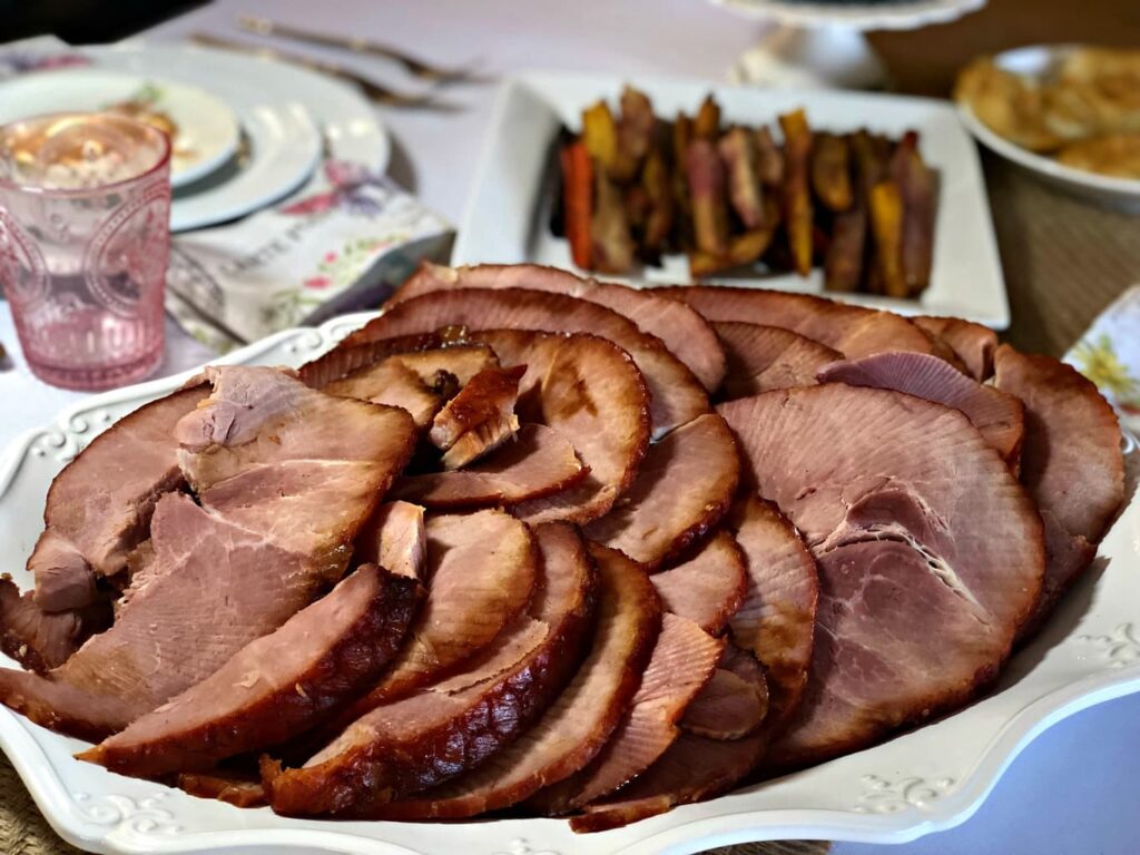 photo of spiral-sliced ham from Omaha Steaks