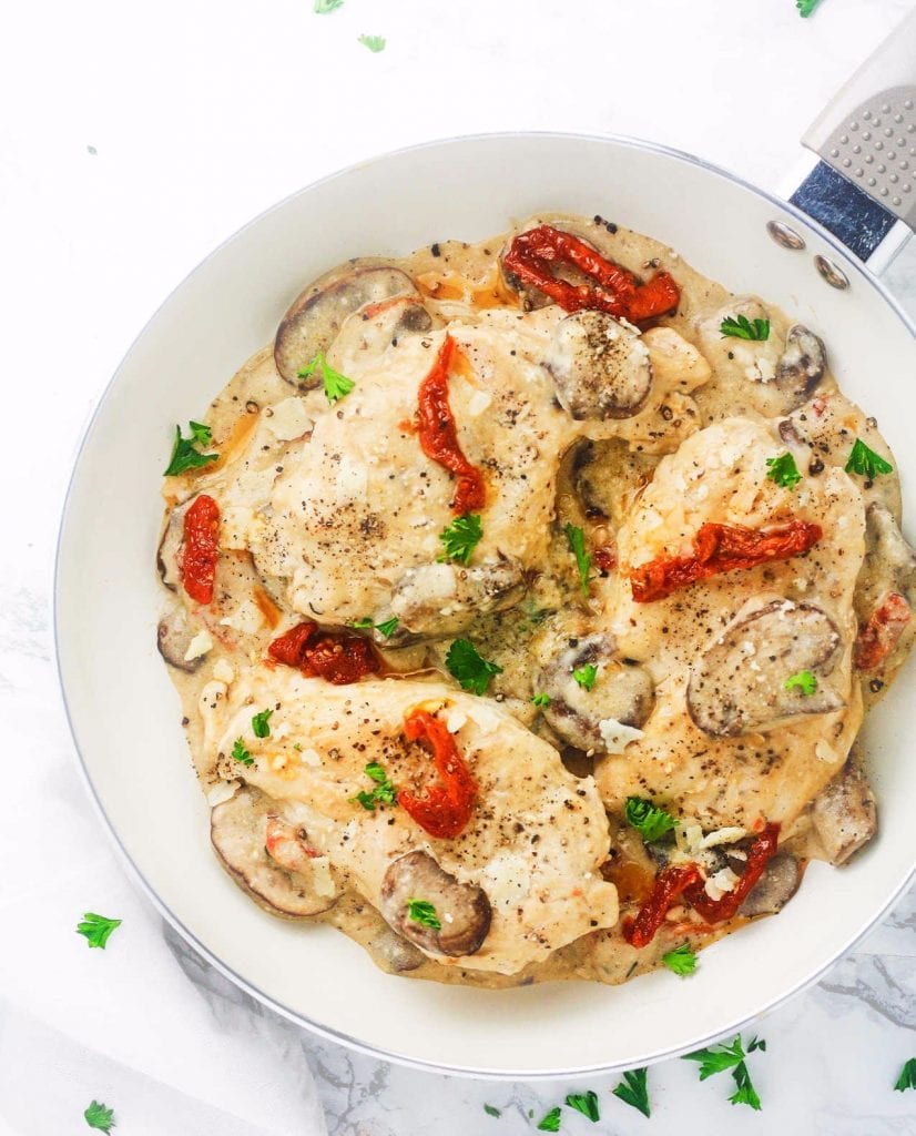 One Pan Parmesan Tuscan Chicken - By Its Cheat Day, Everyday