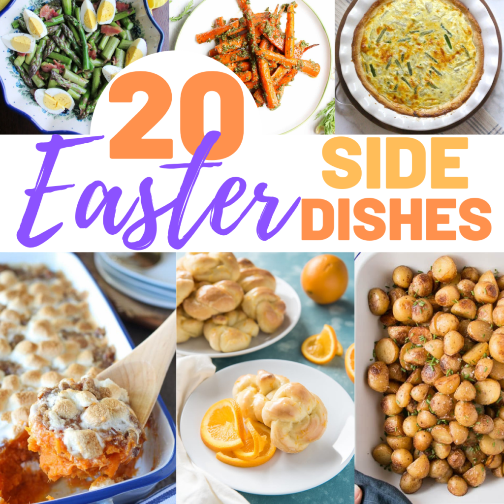 collage photo of 20 Easter side dishes