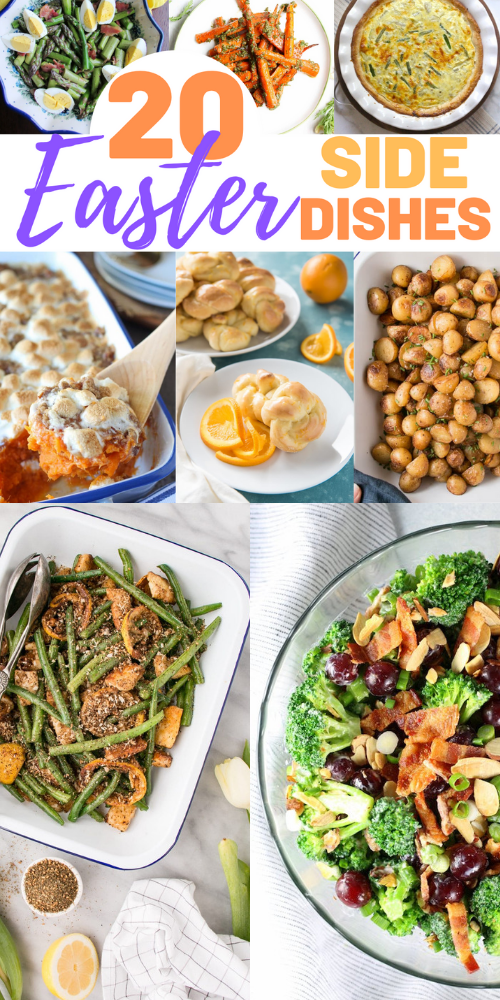 collage photo of Easter side dish recipes