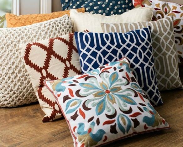 decorative pillow with various patterns