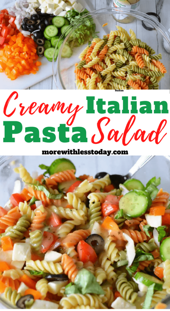 Creamy Italian Pasta Salad &#8211;  Homemade Salad Dressing with Pantry Ingredients