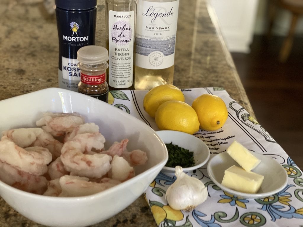 ingredients for Lemon Shrimp Scampi recipe