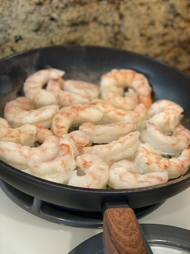 cooking Argentinian shrimp from World Port Seafood