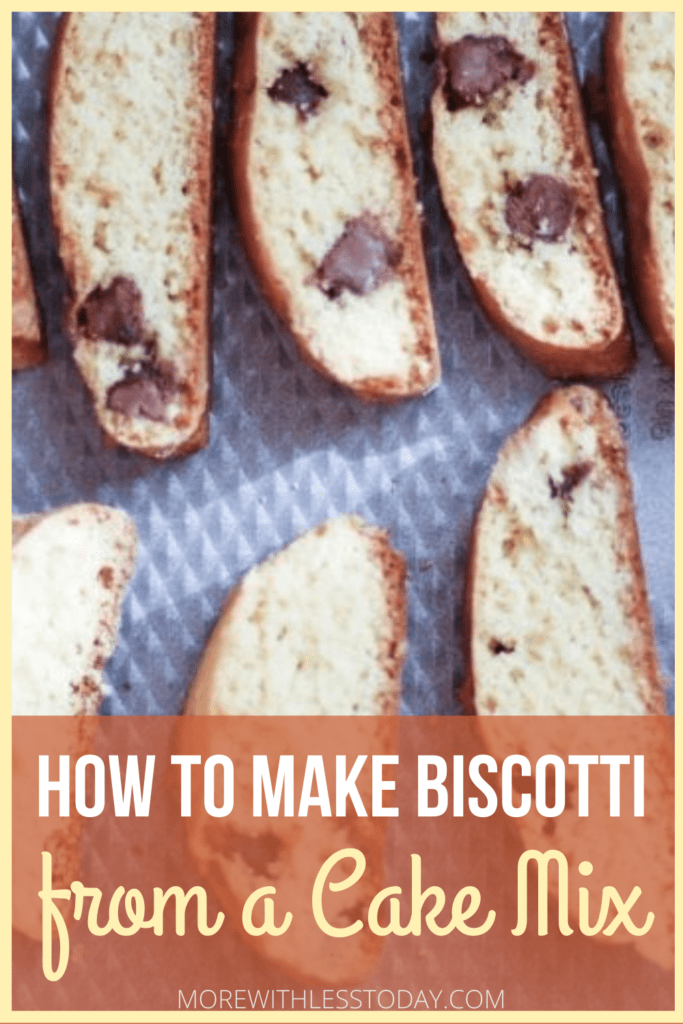 close up of chocolate chip biscotti slices