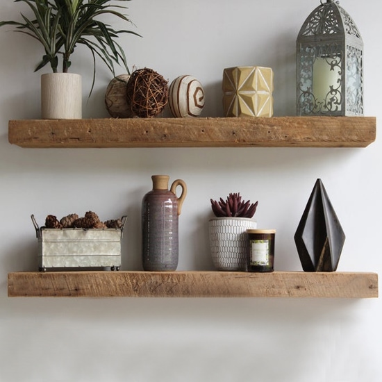 Floating Reclaimed Wood Shelves. Industrial, Rustic, Genuine Barn Wood. Amish Handcrafted in Lancaster County, PA.