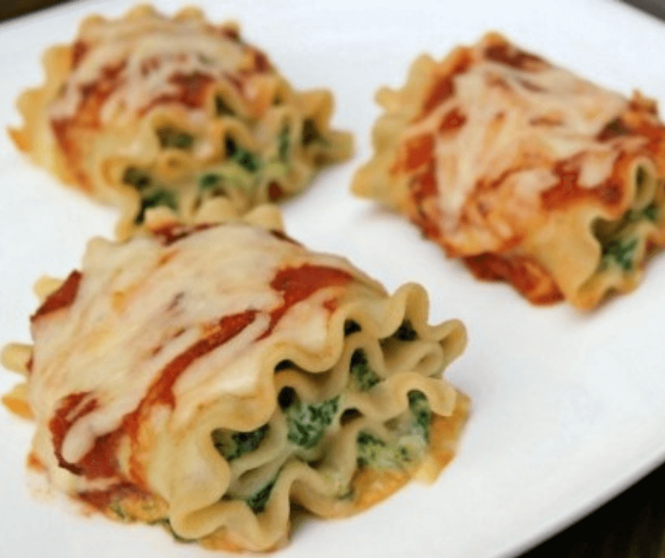 Spinach Lasagna Roll Ups