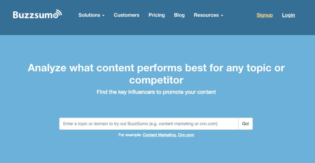 BuzzSumo Screenshot