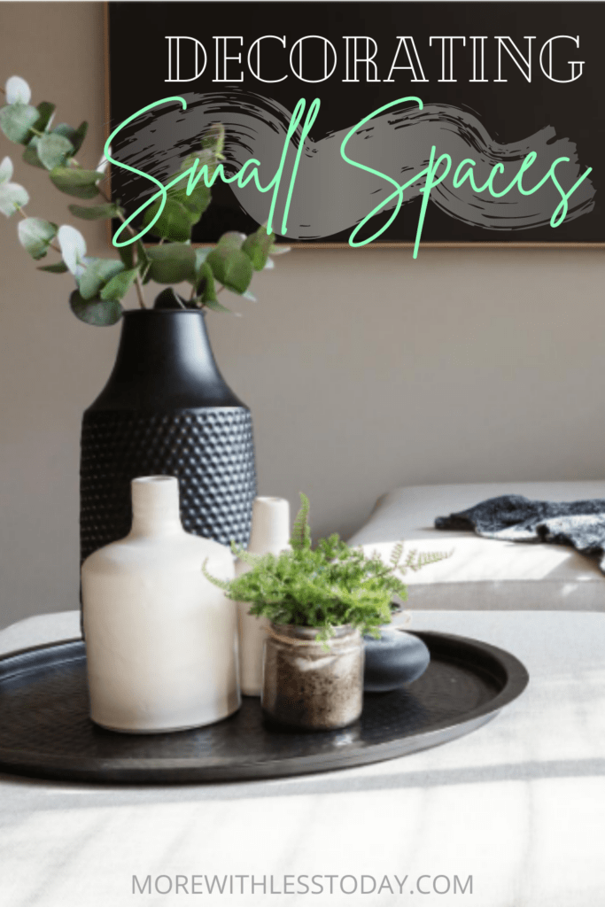 Tips for Decorating Small Spaces with a tray and decorative objects