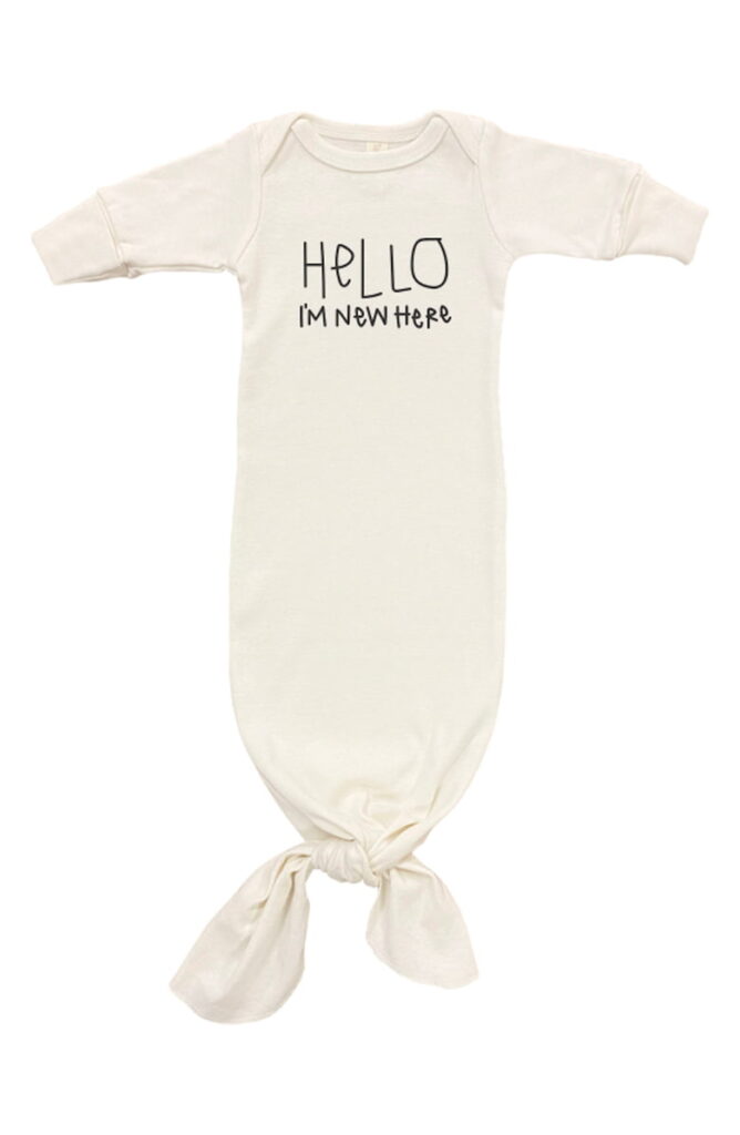 Hello I'm New Here Organic Cotton Tie Gown