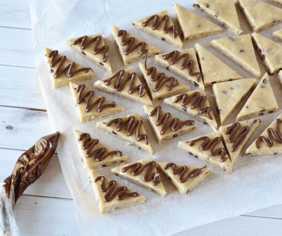 Chocolate glaze on top of cookie bars