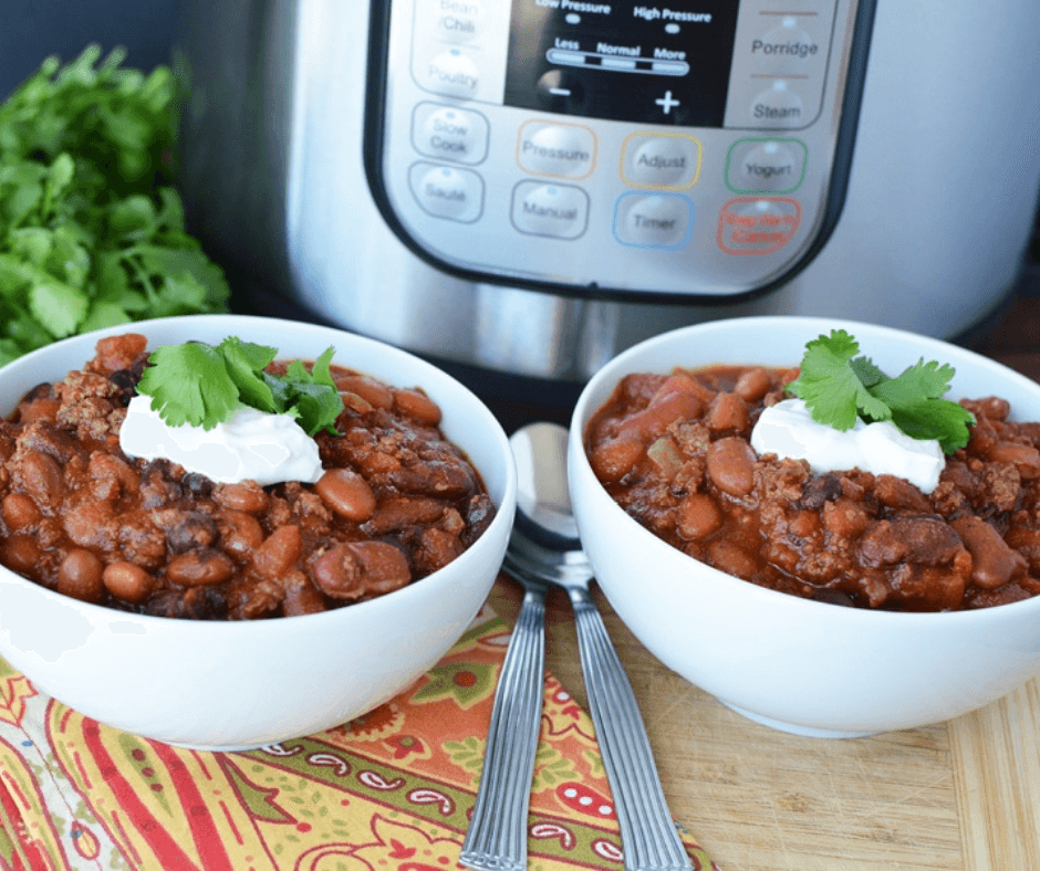 Two bowls of chili