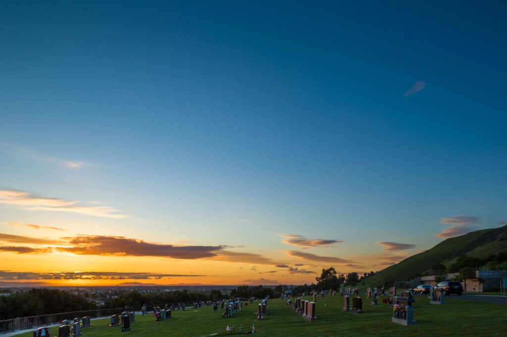 Chapel of the Chimes Hayward, CA sunset view