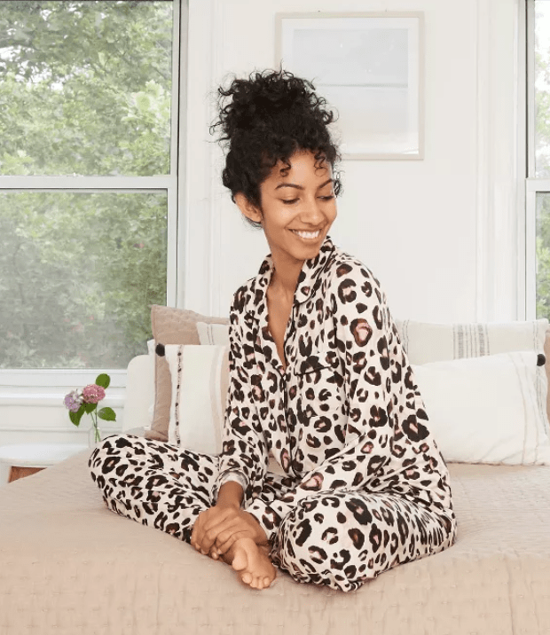 Women's Animal Print Pants Pajama Set