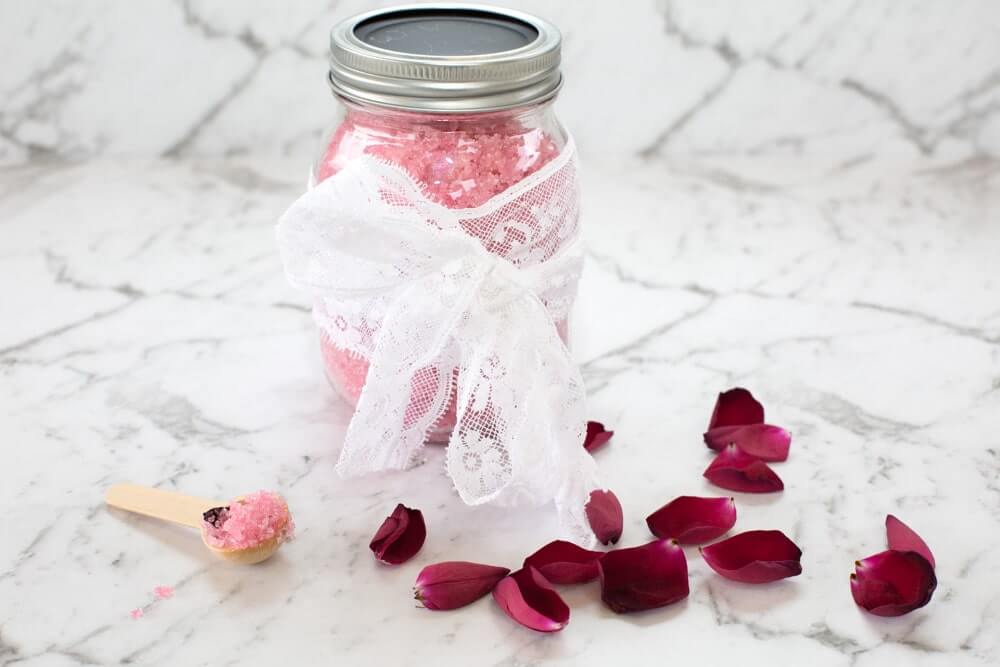 Homemade Rose and Frankincense Sugar Scrub - How to Make DIY Bath Bombs and Scrubs - Great Homemade Gifts!