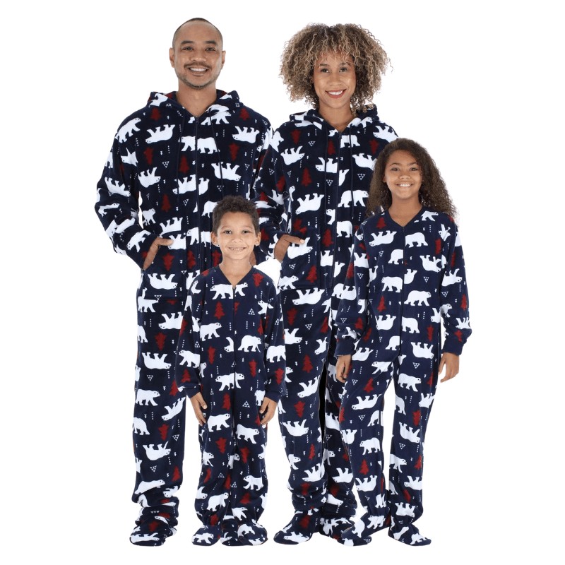 SleepytimePjs Family Matching Fleece Navy Bear Onesie - Walmart