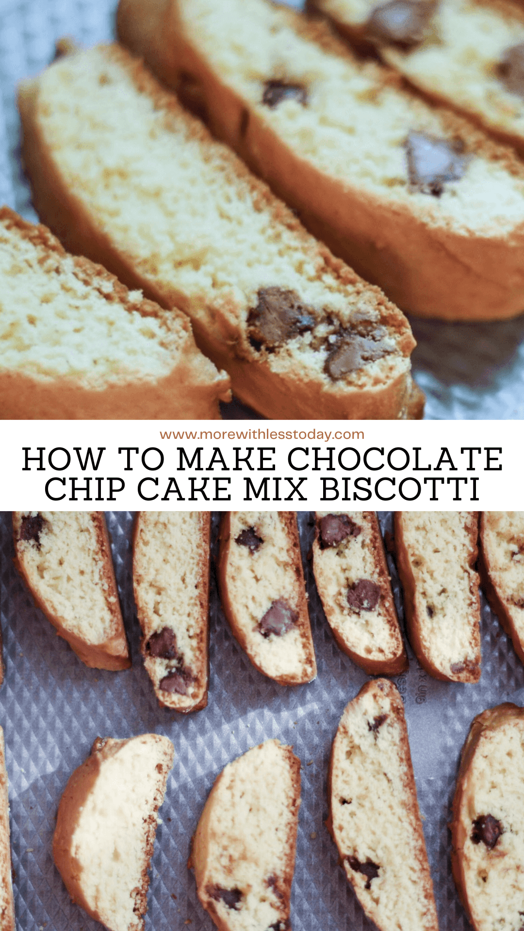 Chocolate Chip Biscotti - How to Make Biscotti from a Cake Mix - PIN