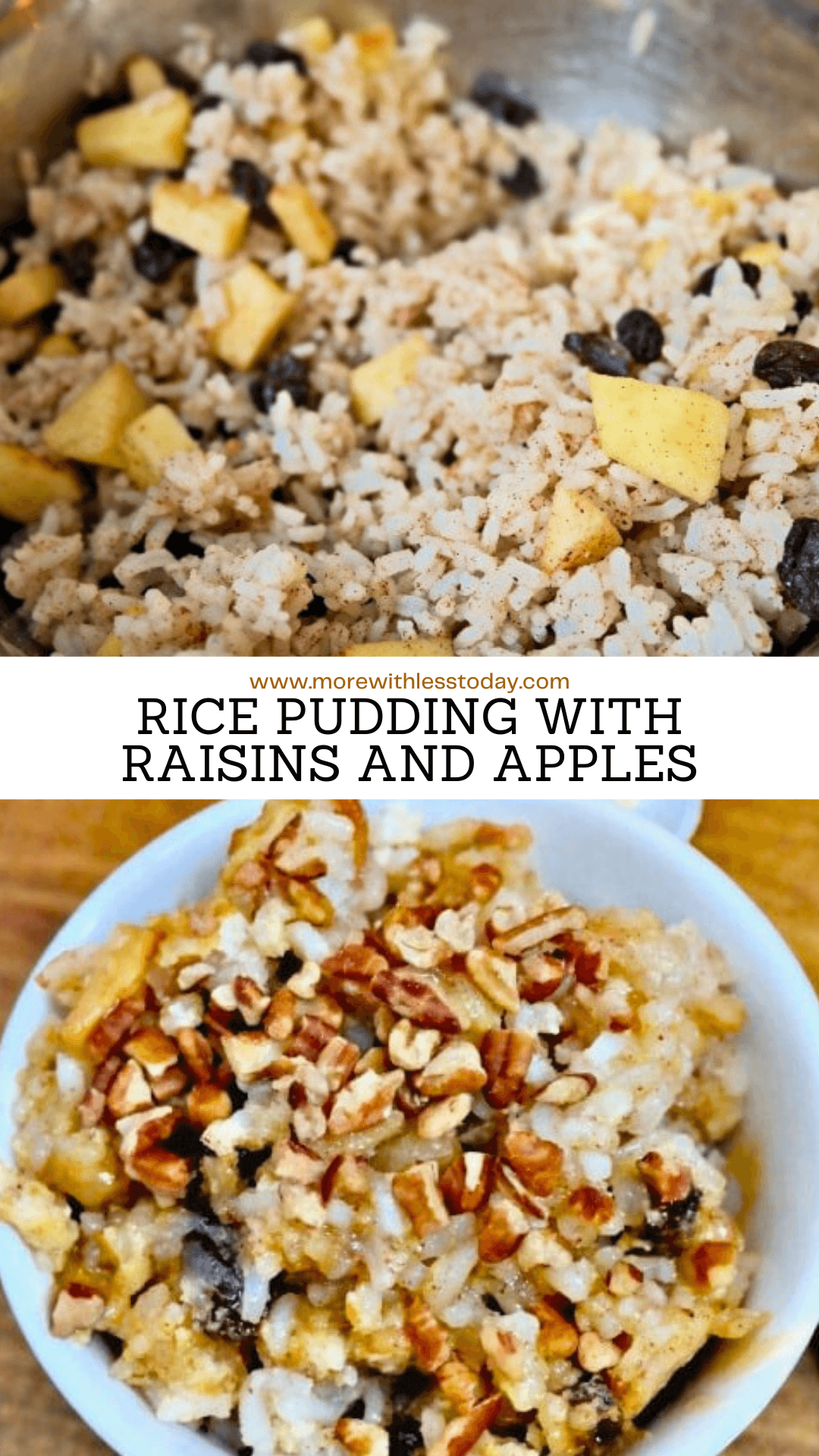 Rice Pudding with Raisins and Apples - PIN