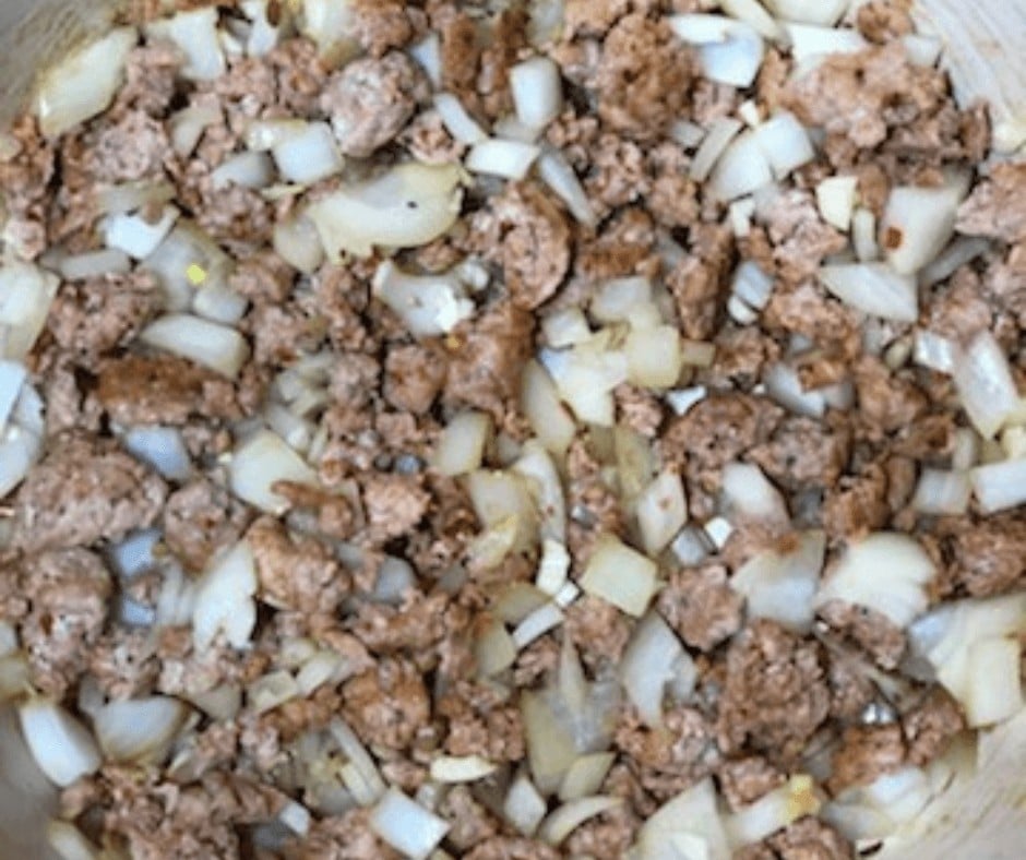 Onion and sausages