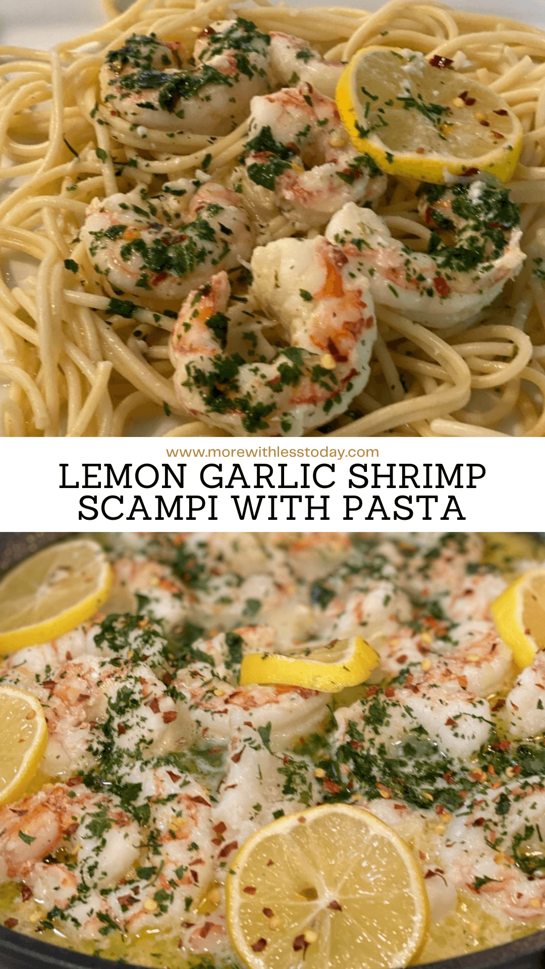 Easy Lemon Garlic Shrimp Scampi with Pasta - PIN