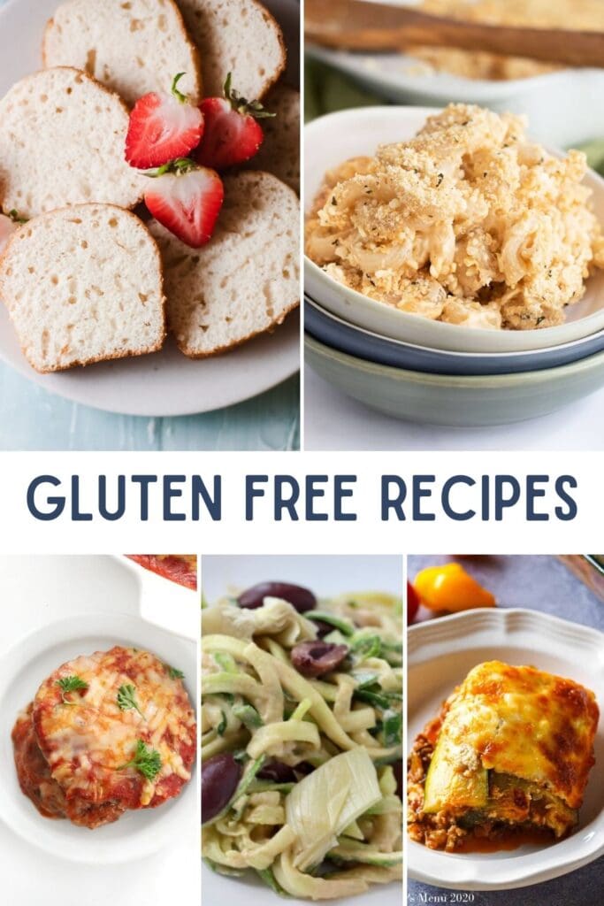 Gluten-free recipes photo collage of GF recipe ideas