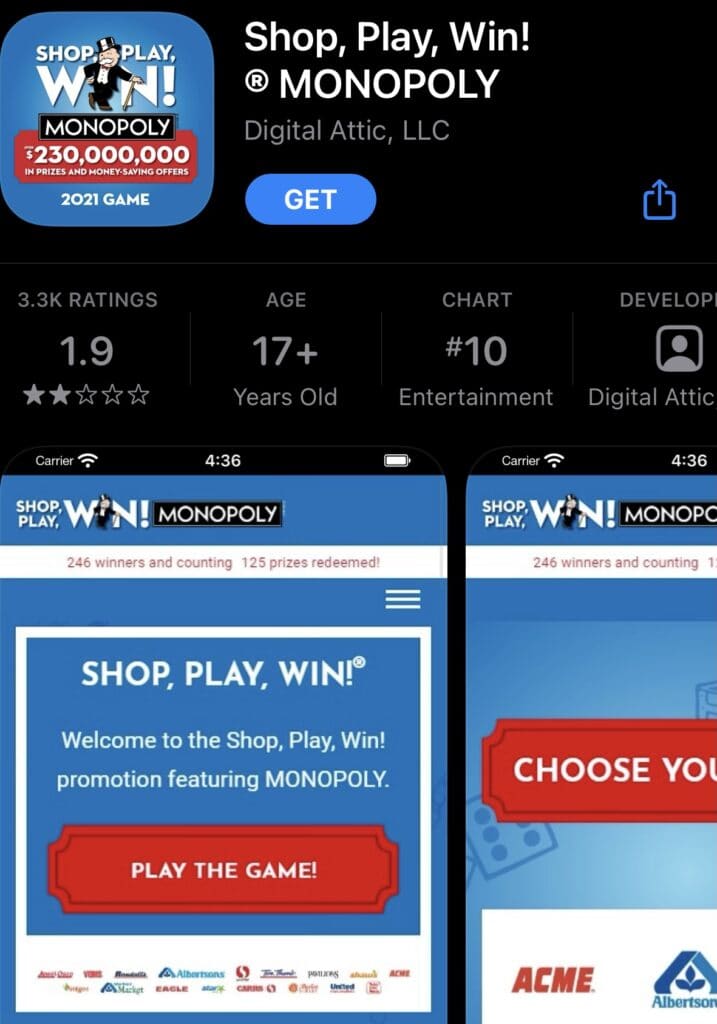 Shop, Play, Win! Monopoly Game at Albertsons Winning While Grocery