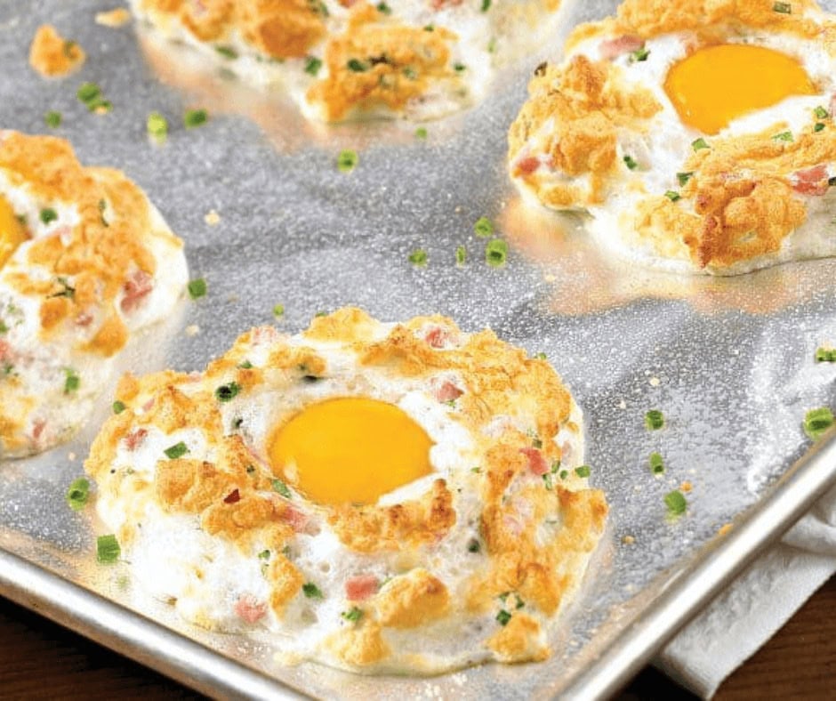 Ham and Cheese Egg Puffs - Sheet Pan Recipes