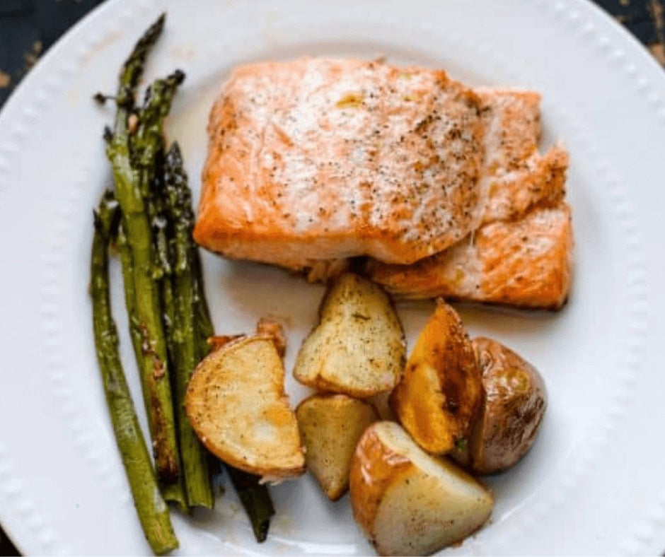 Honey Glazed Roasted Salmon and Vegetables