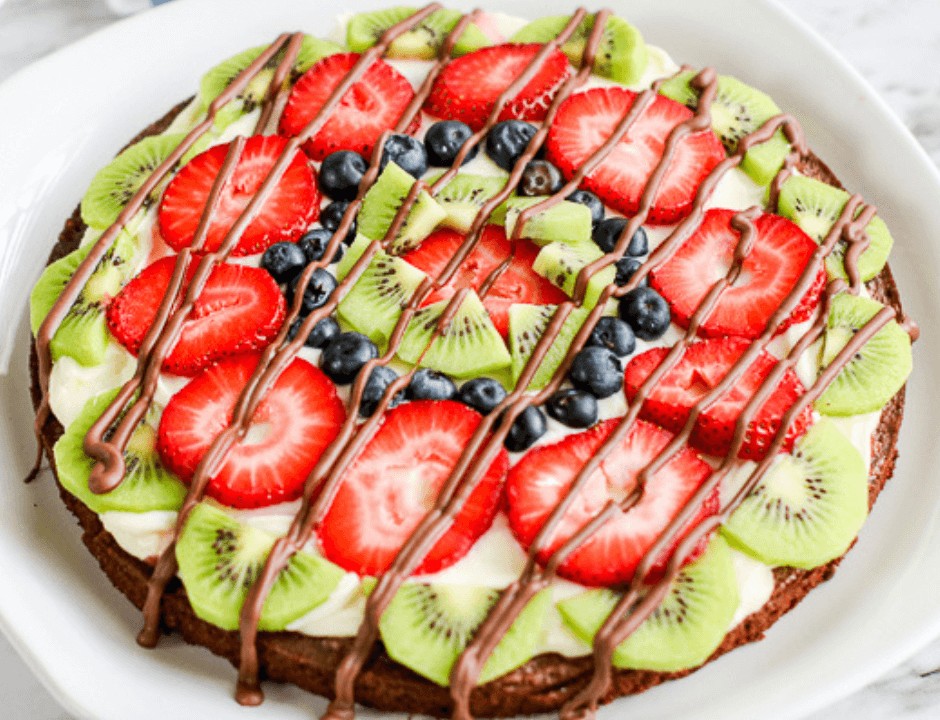 Brownie Crust Fruit Pizza