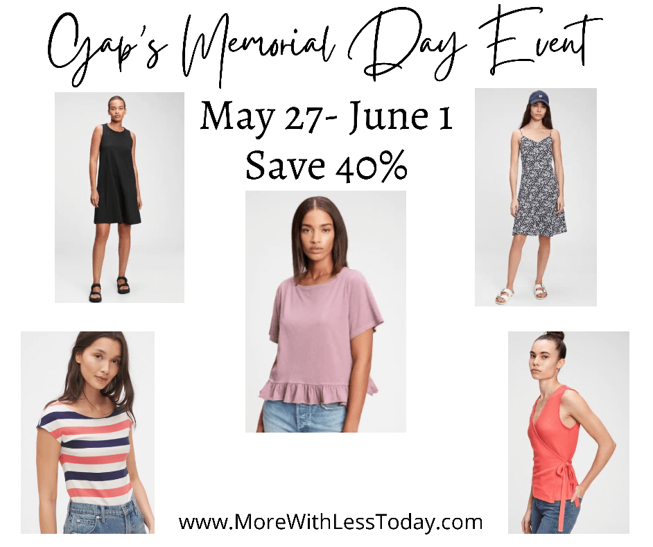 Save 40 During GAP's Memorial Day Event More With Less Today