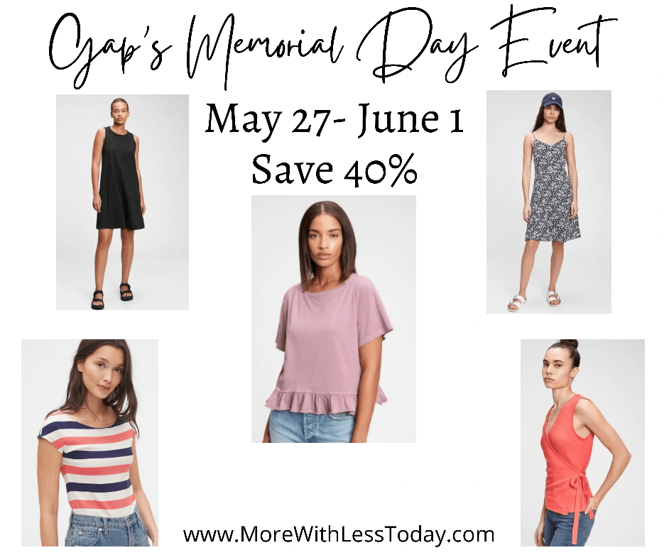 Save 40% During GAP's Memorial Day Event - More With Less Today