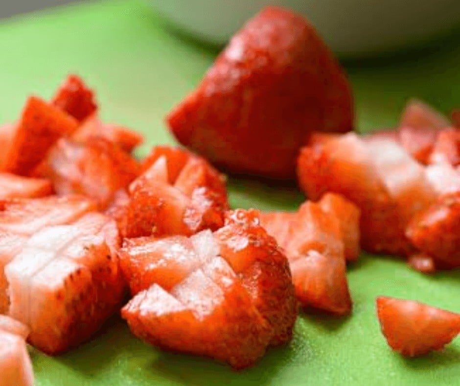 Chopped strawberries