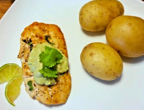 Broiled Alaskan Rockfish with Avocado Lime Sauce