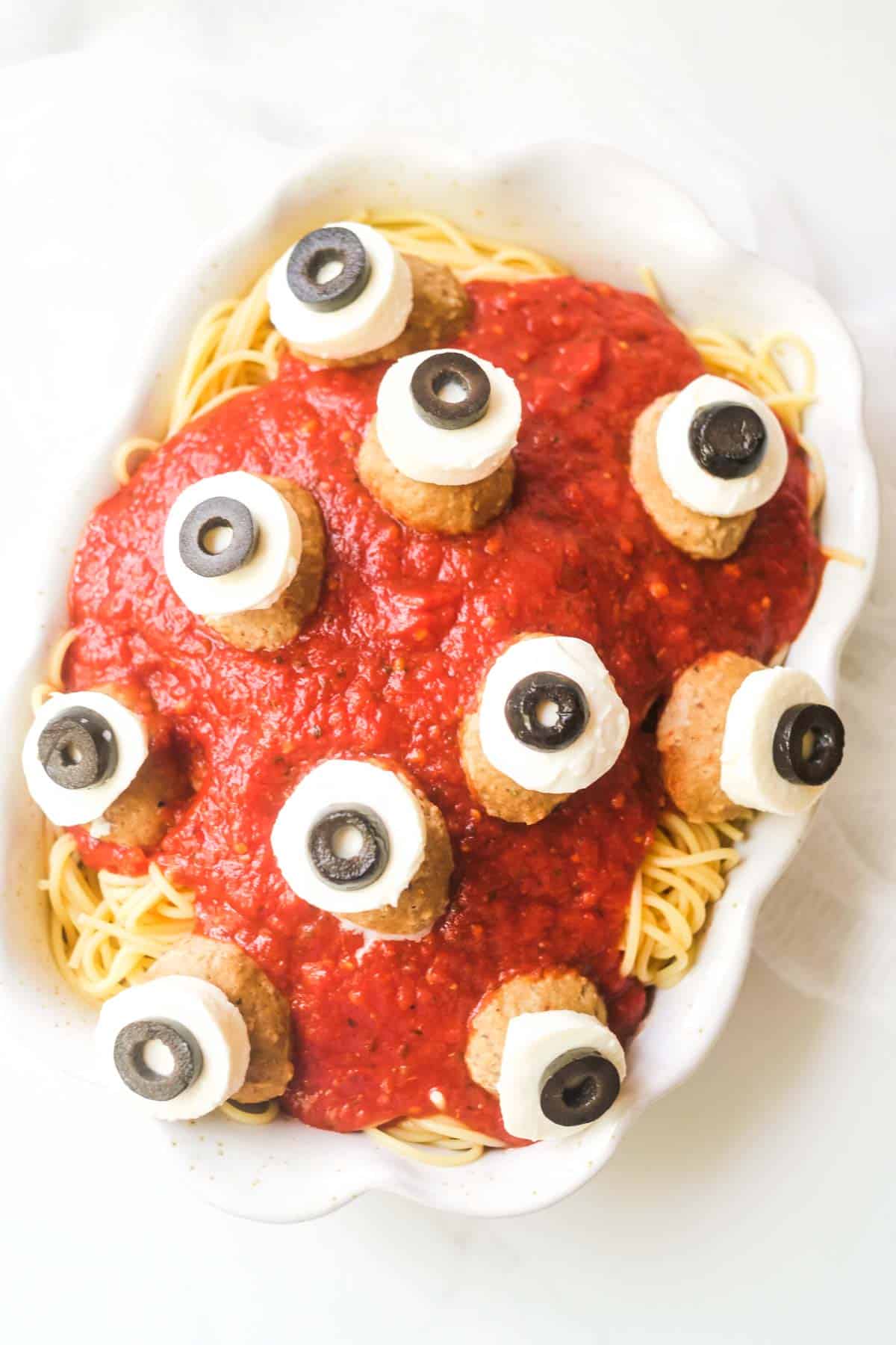 Halloween Party Treats - Eyeball Halloween Spaghetti