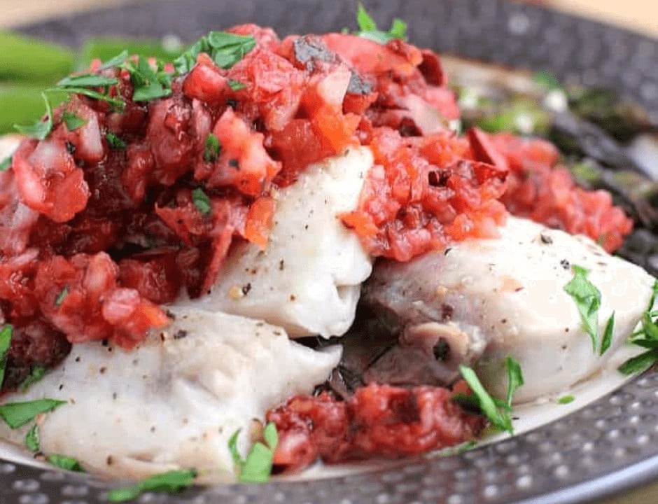 Grilled Mahi Mahi with Cherry Chipotle Salsa