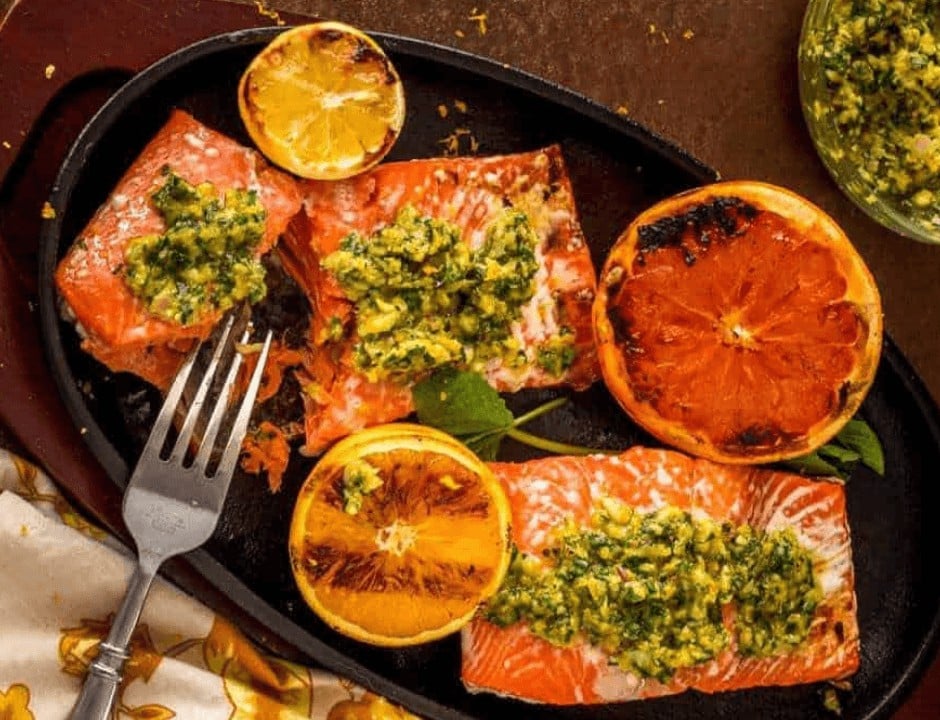 Minty Citrus Gremolata with Salmon