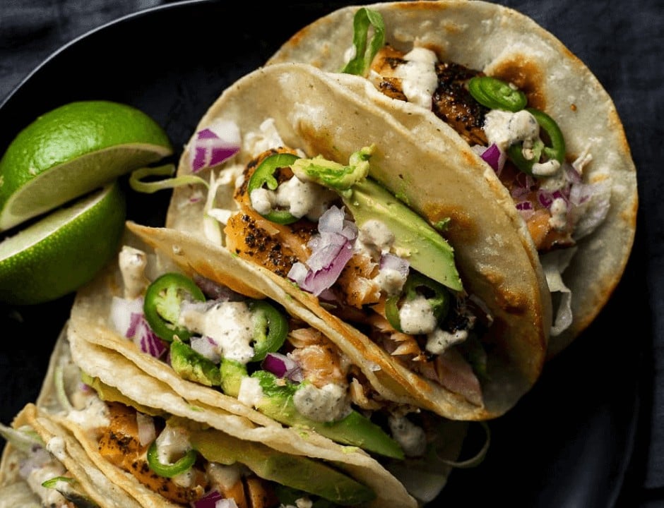 Sweet and Spicy Grilled Salmon Tacos