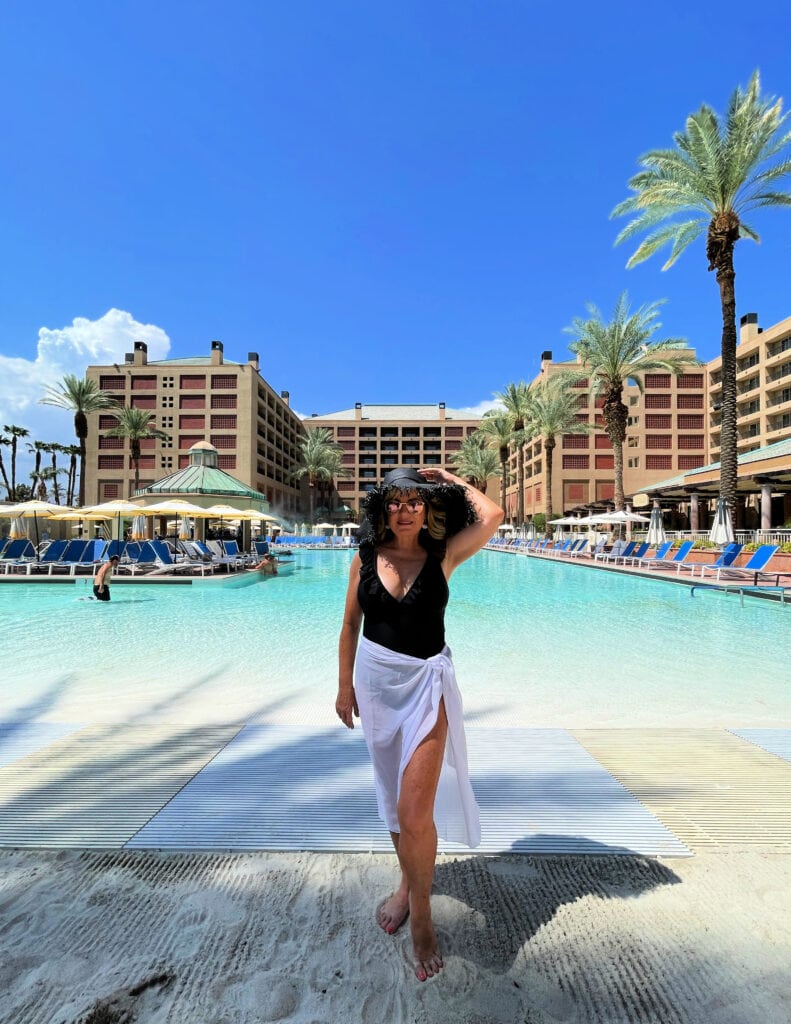 Lori Felix at Renaissance Esmeralda Resort & Spa sandy beach pool