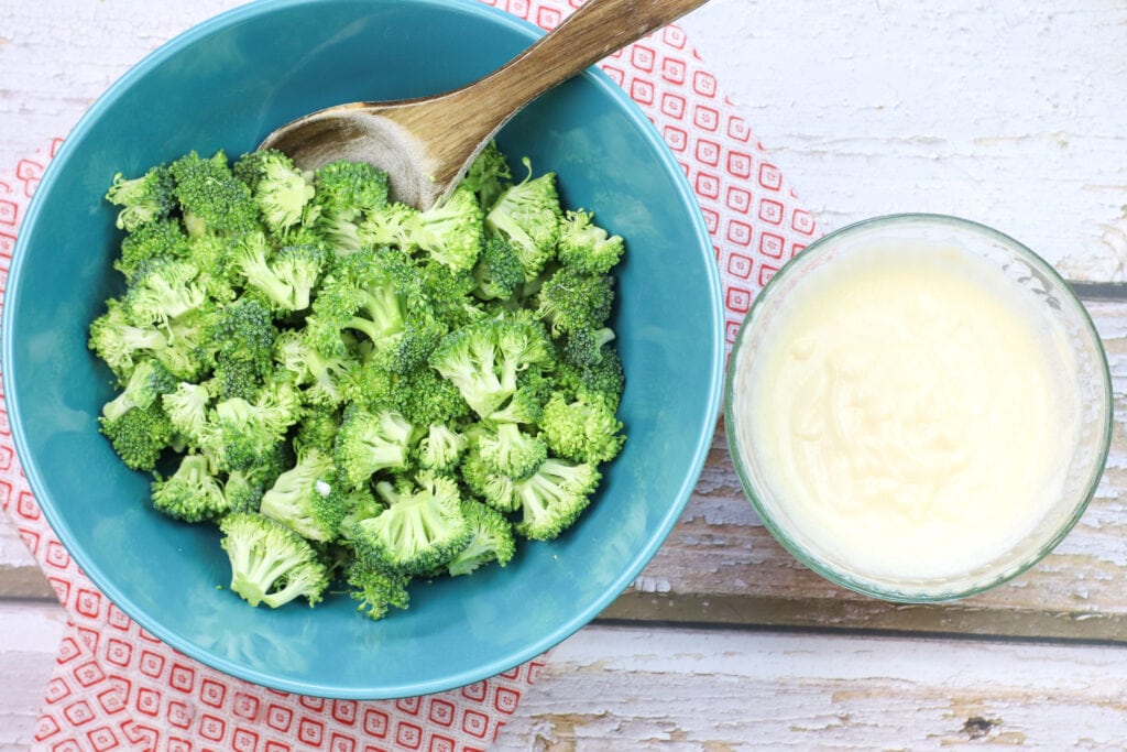 Broccoli Salad Recipe chopped broccoli and dressing