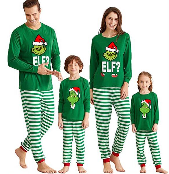 Grinch Elf Christmas Family Matching Pajamas Set Matching Christmas Pajamas from Walmart 