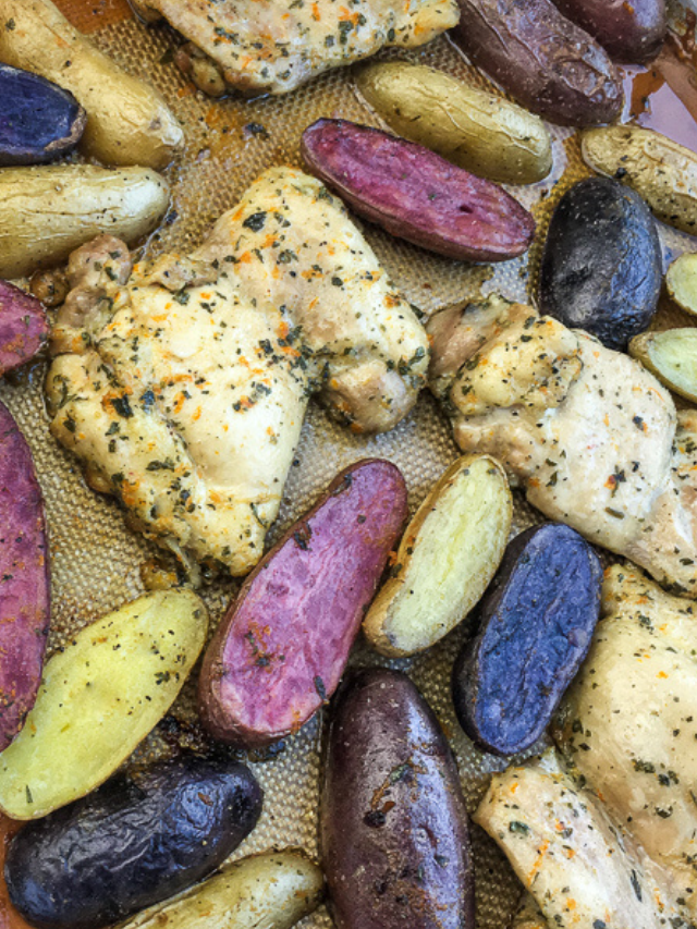 Herb Marinated Chicken Thighs with Roasted Potatoes Recipe