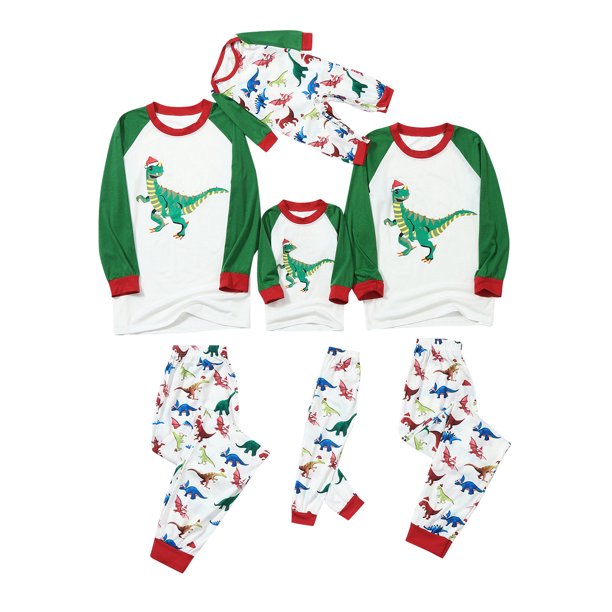 Dinosaur Print Matching Family Christmas Pajamas Set Matching Christmas Pajamas from Walmart 