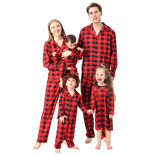 Red Buffalo Plaid Pajamas Matching Christmas Pajamas from Walmart 