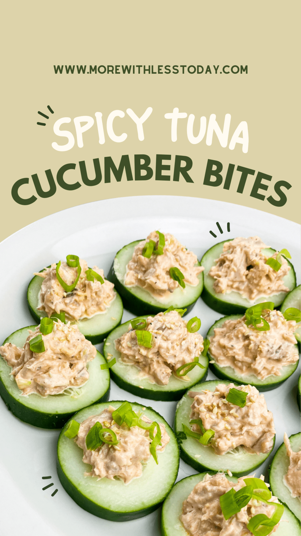 Spicy Tuna Cucumber Bites