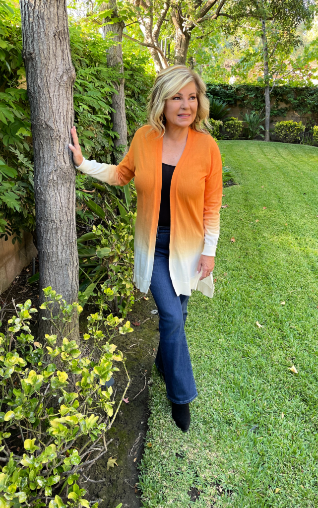 Sofia Jeans by Sofia Vergara Women’s Open Front Dip Dye Cardigan