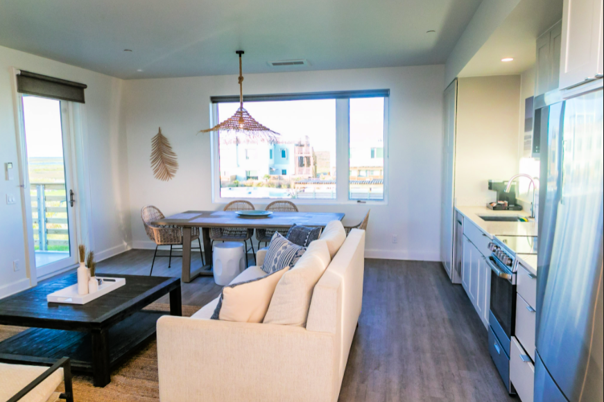 inside Lively Beach condo living room