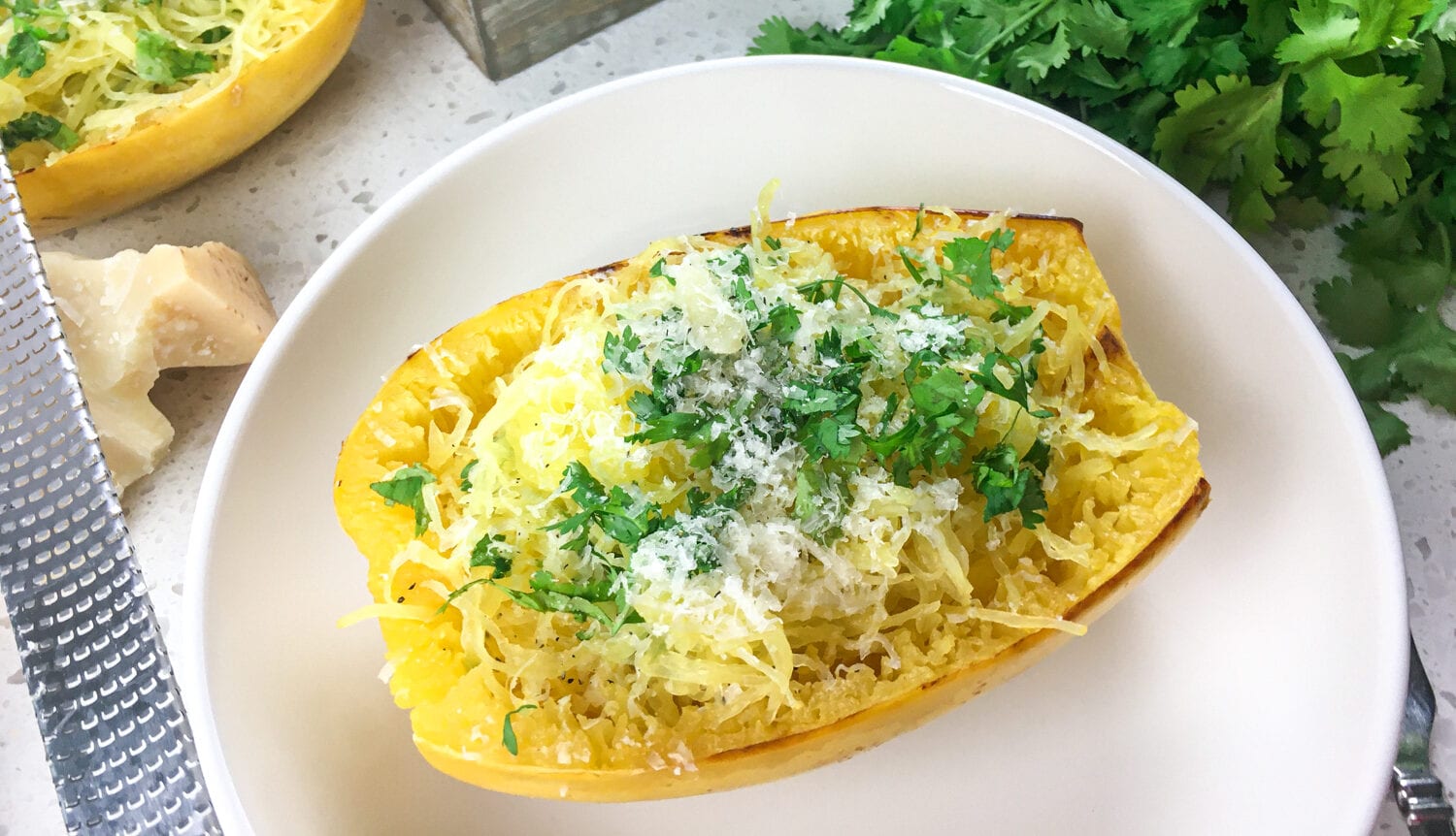 roasted spaghetti squash with parmesan & parsley recipe