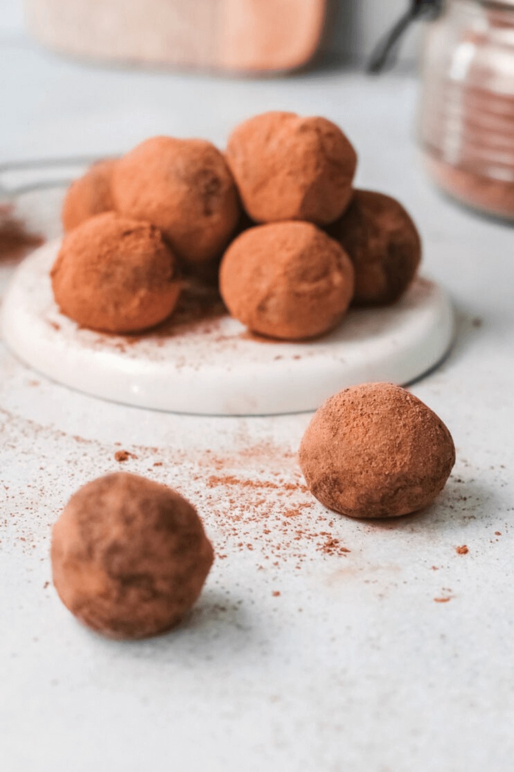 Boozy Chocolate Truffles on a serving plate