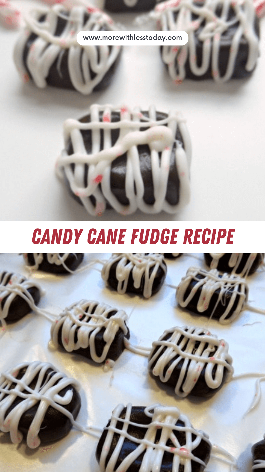 Candy Cane Fudge recipe - PIN